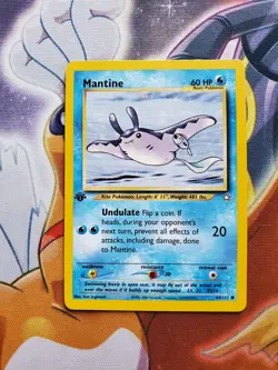 Mantine 1st Edition Pokemon Card Neo Genesis 64/111 Near Mint NM - Image 1