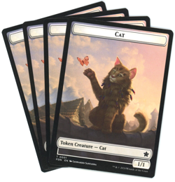 x4 Elf Warrior / Cat (1/19) Doubled-Sided Token - Foundations - MtG - Image 2