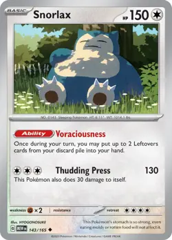 Snorlax 143/165 SV: Scarlet & Violet 151 Pokemon Near Mint - Image 1