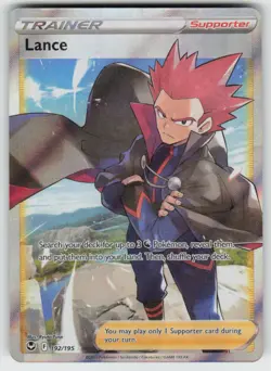Lance 192/195 Ultra Rare Silver Tempest Pokemon Holo Near Mint - Image 1