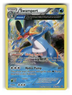 Swampert 36/160 Holo Rare Primal Clash Pokemon Moderately Played - Image 1