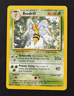 The Pokemon Company Beedrill 017/102 Base Set Unlimited Rare Regular Eng 80HP - Image 1