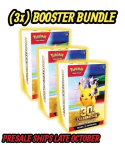 PRESALE 3x Pokemon TCG 30th Anniversary Celebration Booster Bundles SHIPS OCT - Image 1