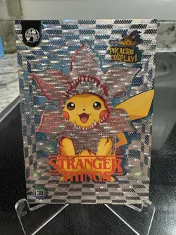 Pikachu Cosplay- Pokemon- Stranger Things Halloween- Silver Holo #E30 - Image 1