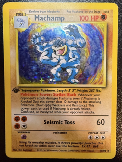 1st Edition Machamp 8/102 Base Set Holo Rare Vintage 1999 WOTC Pokemon MP - Image 1