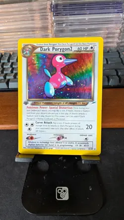2002 Pokemon 1st Edition Dark Porygon2 Neo Destiny Holo 8/105 - Swirl 🌀 - Image 1