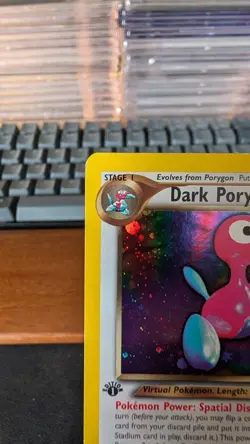 2002 Pokemon 1st Edition Dark Porygon2 Neo Destiny Holo 8/105 - Swirl 🌀 - Image 2