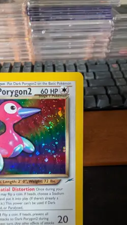 2002 Pokemon 1st Edition Dark Porygon2 Neo Destiny Holo 8/105 - Swirl 🌀 - Image 3