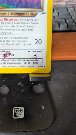 2002 Pokemon 1st Edition Dark Porygon2 Neo Destiny Holo 8/105 - Swirl 🌀 - Image 4