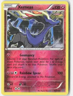Xerneas 81/114 Rare Steam Siege Pokemon Reverse Holo Near Mint - Image 1