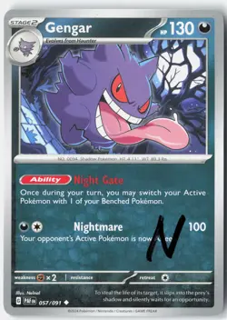Gengar 057/091 Uncommon Paldean Fates Pokemon Near Mint - Image 1