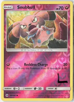 Snubbull 90/149 Common SM Base Set Pokemon Reverse Holo Lightly Played - Image 1