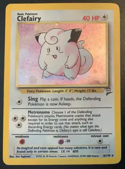 Clefairy Base Set 2 Holo 6/130 Vintage Pokemon WOTC Rare MP+/LP - Image 1