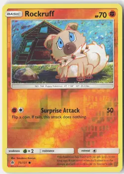 Rockruff 75/131 Common Forbidden Light Pokemon Reverse Holo Near Mint - Image 1