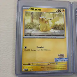 Pokemon TCG 2024 Illustration Contest Promo Set Pikachu Feraligatr ToxtricityNM⁠ - Image 2