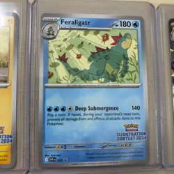 Pokemon TCG 2024 Illustration Contest Promo Set Pikachu Feraligatr ToxtricityNM⁠ - Image 3