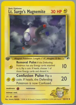 LT. SURGE'S MAGNEMITE #50/132 1st Edition 2000 Pokemon Gym Heroes PSA 9 Low Pop - Image 3