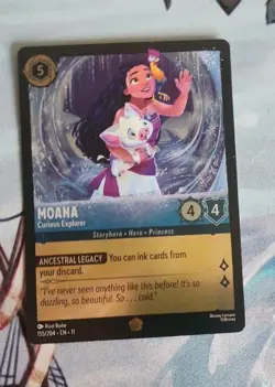 Disney Lorcana Winterspell Moana Curious Explorer Legendary Cold Foil - Image 1