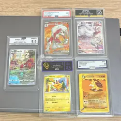 Pokemon TCG Graded 5-Card Lot Parasect Lycanroc ex Frosmoth Pikachu Skyridge - Image 1