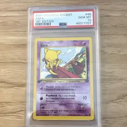 2000 Team Rocker’s Abra 1st Edition PSA 10 Pokemon Card - Image 1