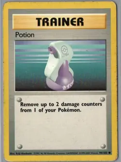 Potion 94/102 Common Base Set Unlimited Pokemon Heavily Played - Image 1