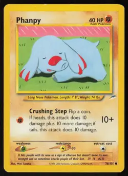 Phanpy 76/105 Common Neo Destiny Pokemon Unlimited Damaged - Image 1