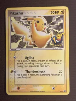 Pokemon Card - Pikachu 10th Anniversary Black Star Promo 012 Promo - Image 1