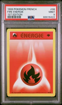 PSA 9 1st Edition Fire Energie (Energy) French Base Set - Pokemon Card MINT - Image 1