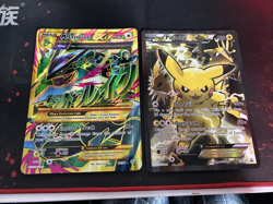 Pokemon TCG Mega Rayquaza 98/98 and Pikachu EX XY124 Jumbo Cards - Image 1