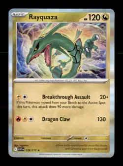 Rayquaza 153/217 Rare Ascended Heroes Pokemon Holo Near Mint - Image 1