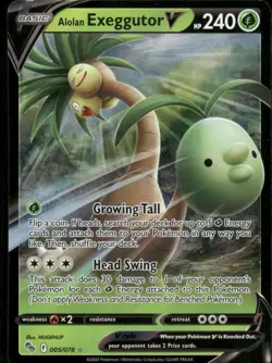 2022 Alolan Exeggutor V 005/078 Ultra Rare Holo NM Pokemon GO Pokemon - Image 1