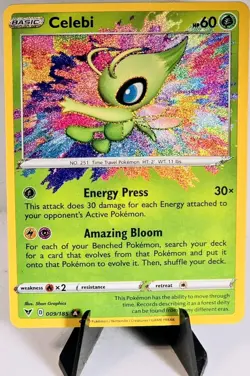 Pokemon TCG Celebi Vivid Voltage Holo Amazing Rare 009/185 NM - Image 1