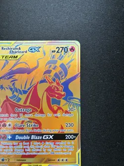 Pokemon: Reshiram & Charizard GX TAG TEAM (Gold) SM247 Sun & moon Promo - Image 3