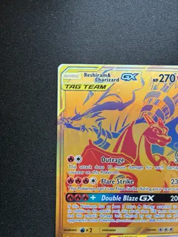 Pokemon: Reshiram & Charizard GX TAG TEAM (Gold) SM247 Sun & moon Promo - Image 4