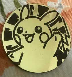 Pokemon TCG Pikachu SV04: Paradox Rift 2” Jumbo Oversized Gold Coin - Near Mint - Image 1