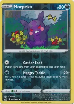 Reverse Holo Morpeko 098/163 Battle Styles Uncommon Pokemon TCG - Image 1