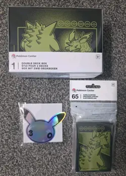 Pokemon Center Opening Scene Double Deck Box & Card Sleeves & 30th Anniv Sticker - Image 1