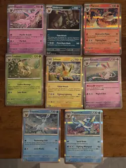 Prismatic Evolutions Cards Full Set Of 8 Eeveelutions - Image 1