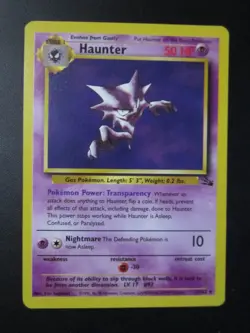 HAUNTER POKEMON CARD 21/62 FOSSIL NON HOLO RARE LIGHTLY PLAYED EX+ - Image 1