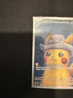 Pokemon Pikachu Card with Grey Felt Hat Van Gogh Promo, Sealed/Unopened - Image 2