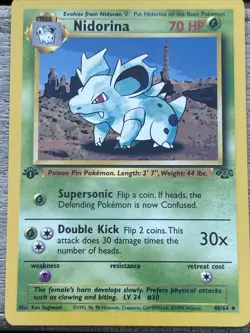 1st Edition Nidorina 40/64 - Jungle Set - WOTC - Pokemon Card - 1999 - Image 1