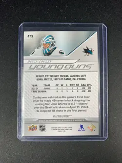 Devin Cooley Young Guns Red Outburst /25 #473 2024-25 Upper Deck Series 2 Rookie - Image 2