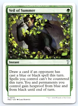 Veil of Summer White Border #75 MB2 Mystery Booster 2 Non-Foil MTG NM - Image 1