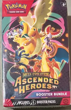 Pokemon TCG Mega Evolution Ascended Heroes Booster Bundle 6 Packs Sealed - Image 1