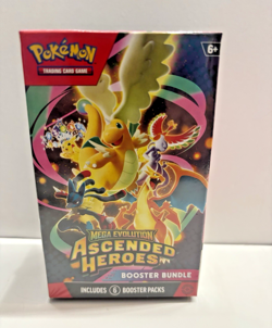 Pokemon TCG Mega Evolution Ascended Heroes Booster Bundle Factory Sealed 6 Packs - Image 1