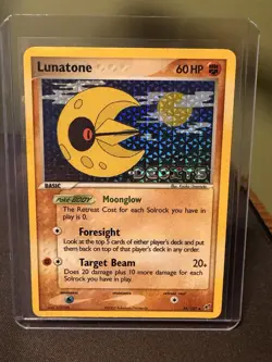 Pokemon TCG Lunatone Deoxys 36/107 English Reverse Holo Uncommon - Image 1