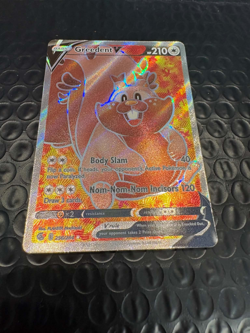 Pokemon TCG Greedent V Fusion Strike Holo Full Art Ultra Rare Card 256/264 - Image 1