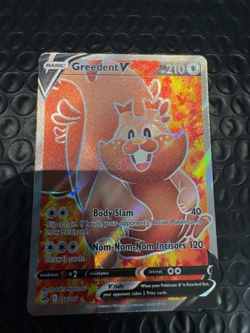 Pokemon TCG Greedent V Fusion Strike Holo Full Art Ultra Rare Card 256/264 - Image 2