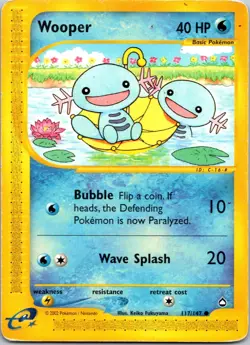 Wooper (117) Common Aquapolis 117/147 Pokemon Card HP - Image 1