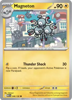 Magneton 046/132 Pokemon ME01: Mega Evolution Common Reverse Holo 2025 NM - Image 1